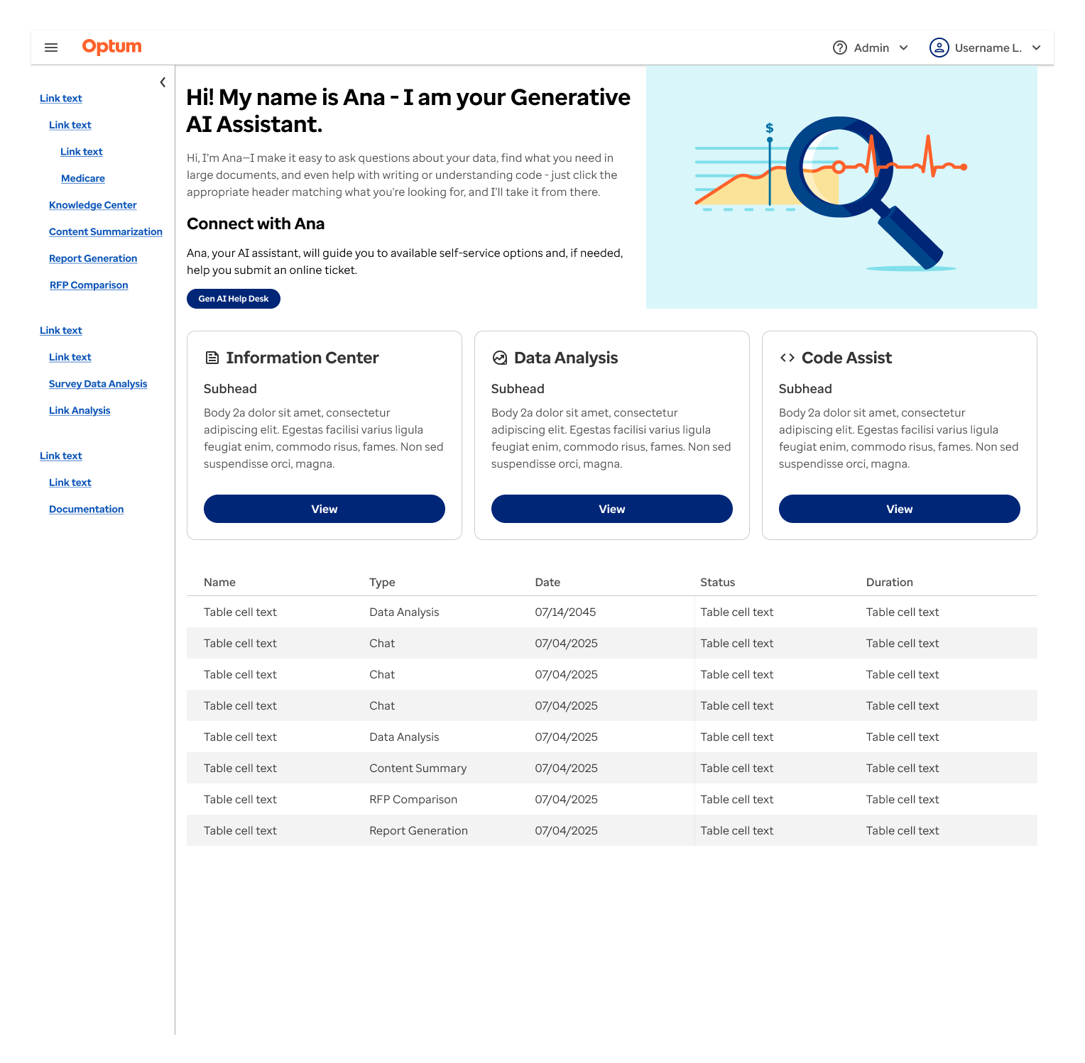 Optum main page v0.1